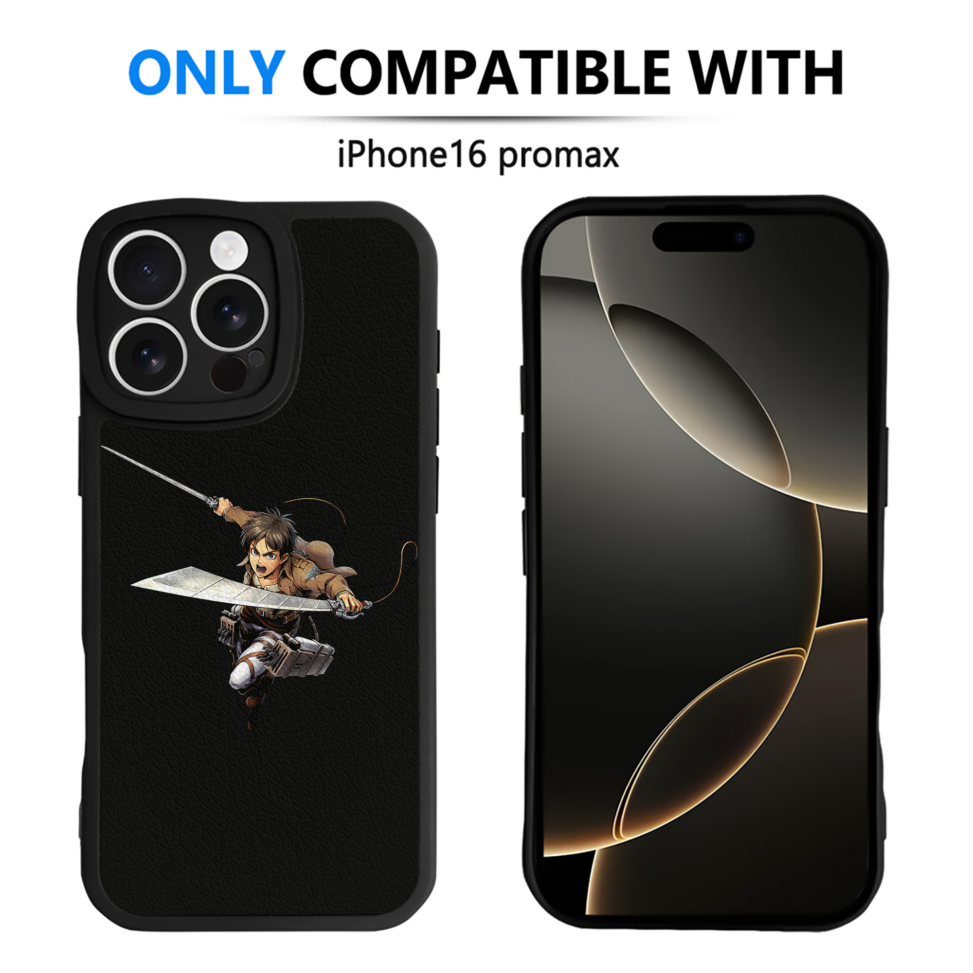 （画像用） 進撃の巨人 エレン･イェーガー Attack on Titan Eren Jäger 【iPhone 16シリーズ対応】シリコンスマホケース（レザー調） 材質：シリコン